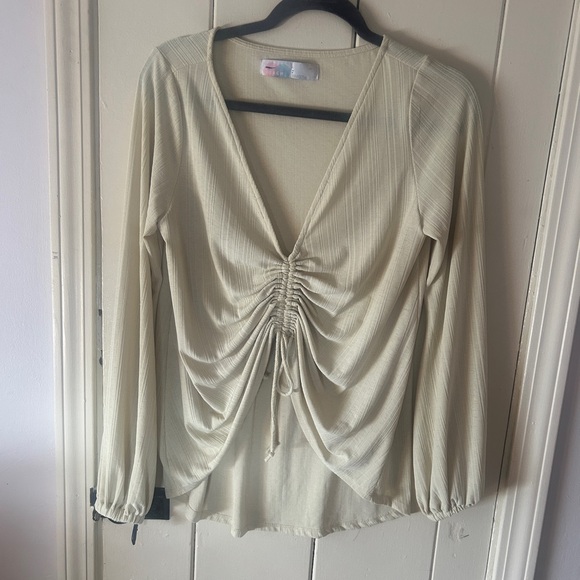 NWOT Free People Beach Addison Top, S, Light Yellow - Picture 2 of 4